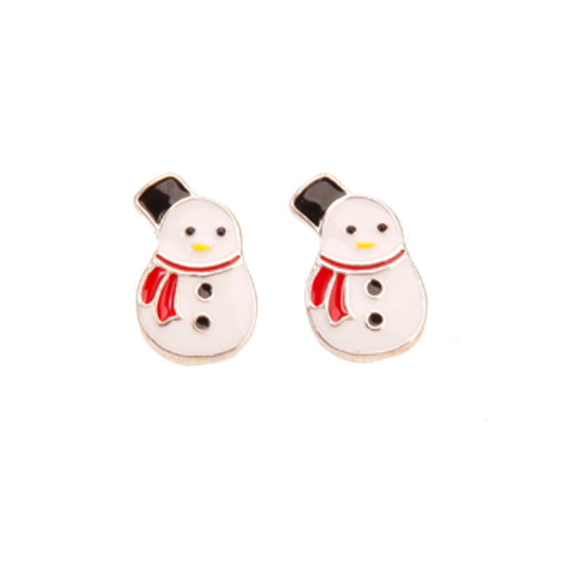 Wholesale Christmas Series Fashion Alloy Christmas Tree Old Man Bell Elk Candy Cane Earrings